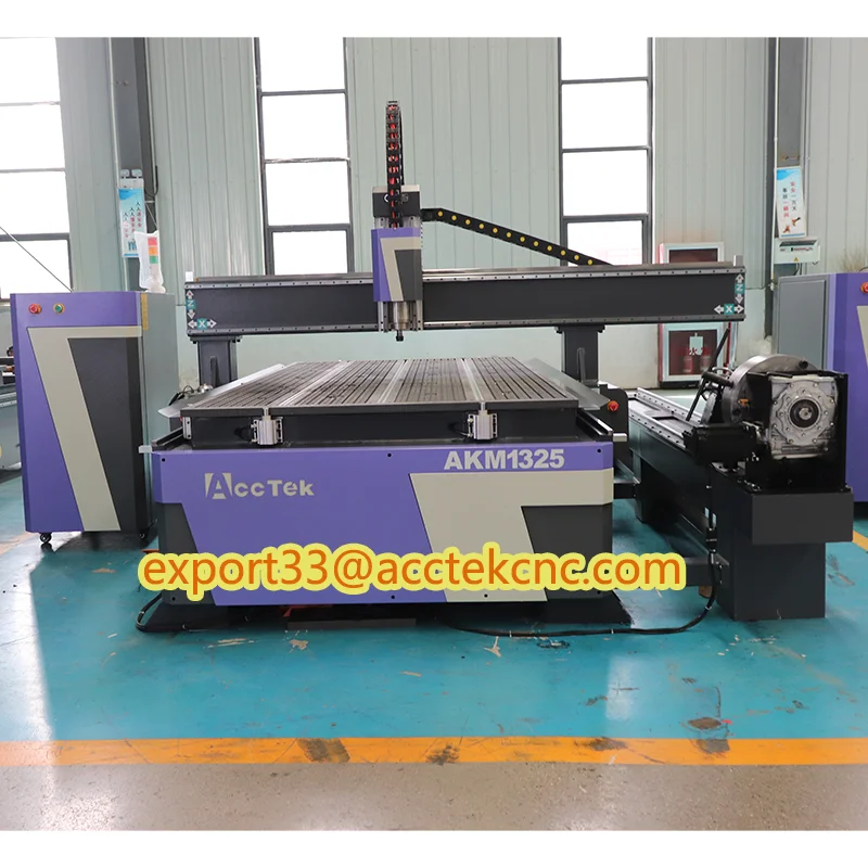 AccTek 1325 CNC Router 3 Axis 4 Axis Wood Engraving Machine Vacuum Table Woodworking Carving Machine for MDF Plywood Acrylic PVC
