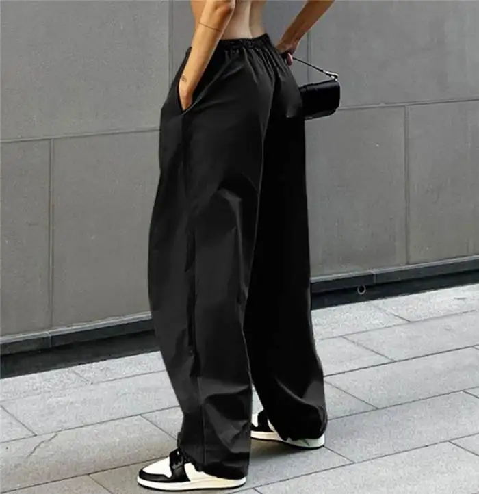 Losse casual cargobroek dames wijde pijpen casual comfortabele straat Sle l taille lange rechte pijpen broek herfstseizoen