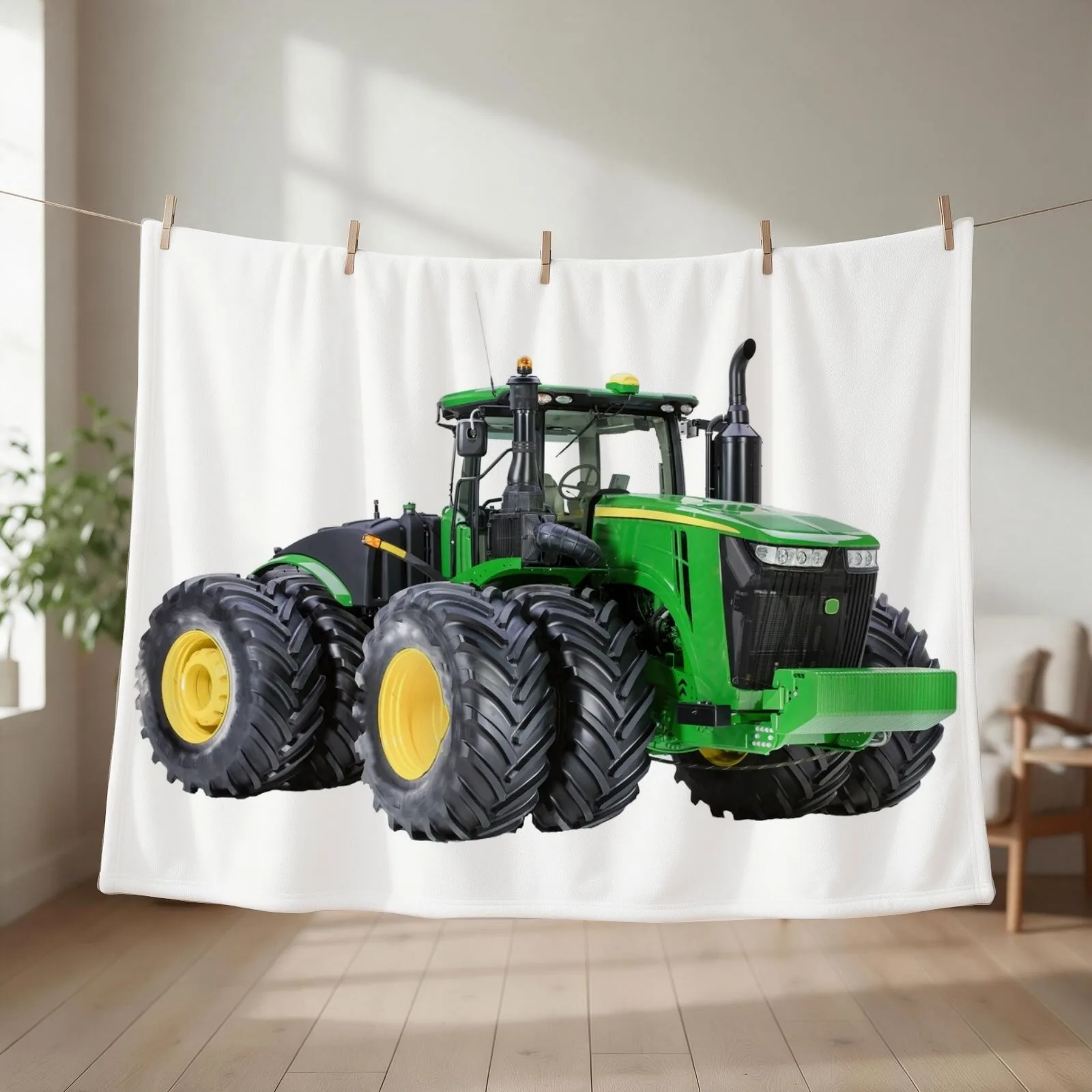 Modern Farm Tractor Throw Blanket Picnic Stuffeds Flannel Fabric christmas decoration Blankets