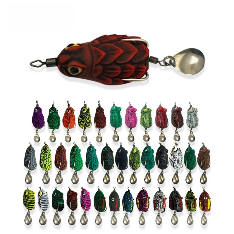 

High Quality Realistic 3.5cm/4cm Plastic Soft Sequin Frog Fishing Lure Sinking Rubber for Top Water