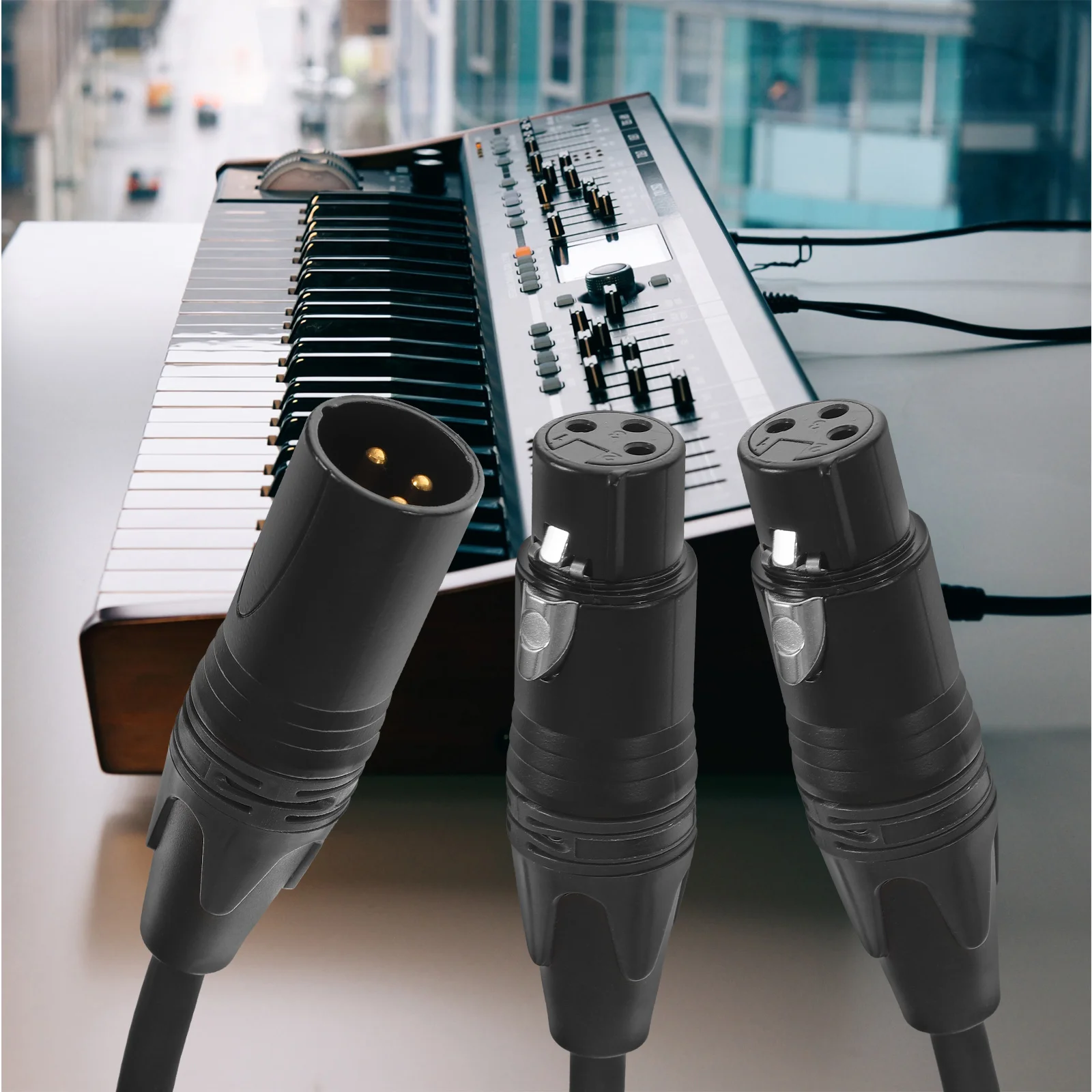 

Аудиокабель XLR, 1 гнездо на 2 штекера, разветвитель для студии звукозаписи микрофона, черный высококачественный звуковой бескислородный медный провод