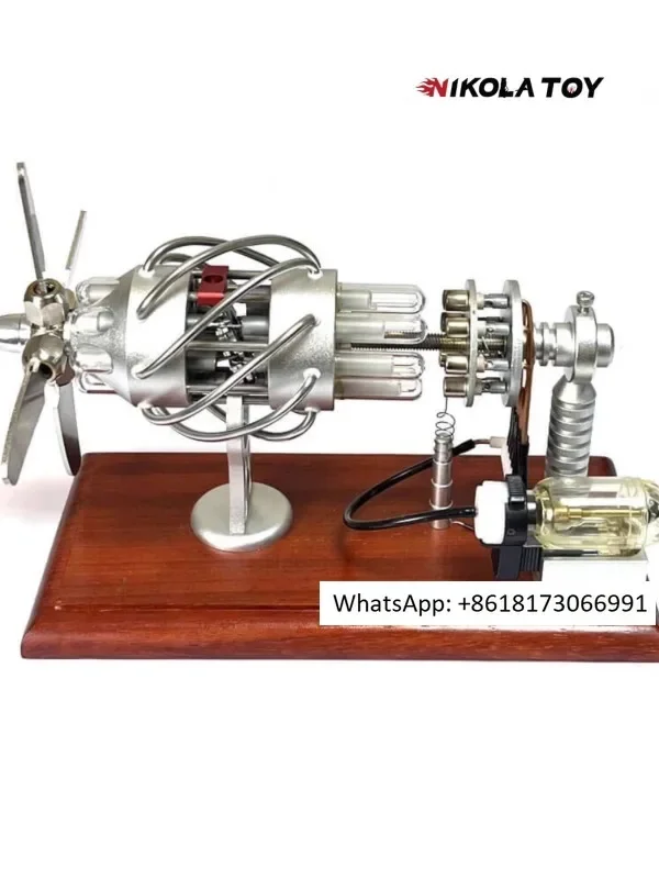 16 cylinder inclined plate Stirling engine model