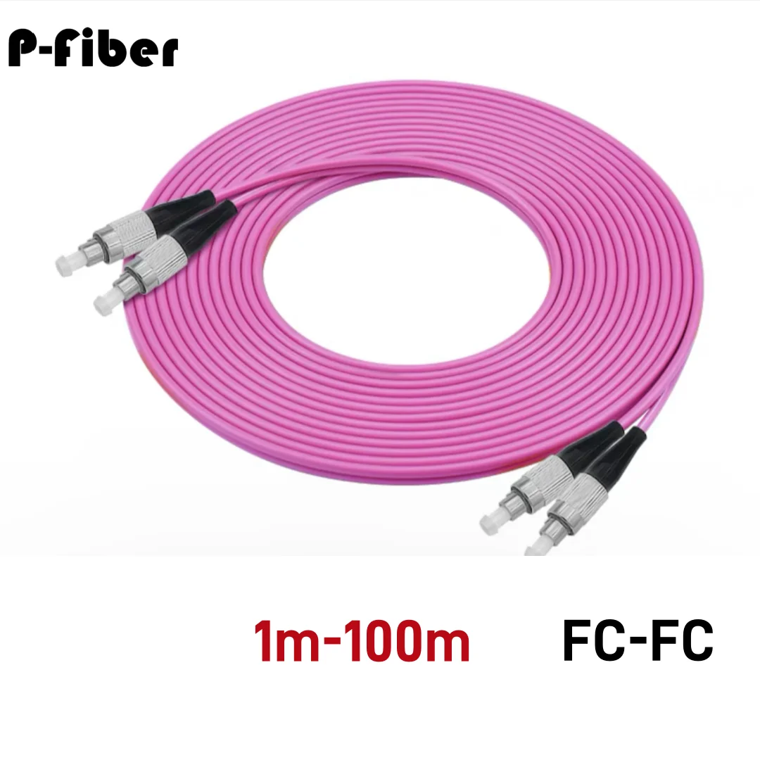 OM4 patchcord FC-FC 1-100M duplex 10 Gigabit multimode DX dual core MM optical fiber extension cable sc-lc FTTH jumper P-FIBER