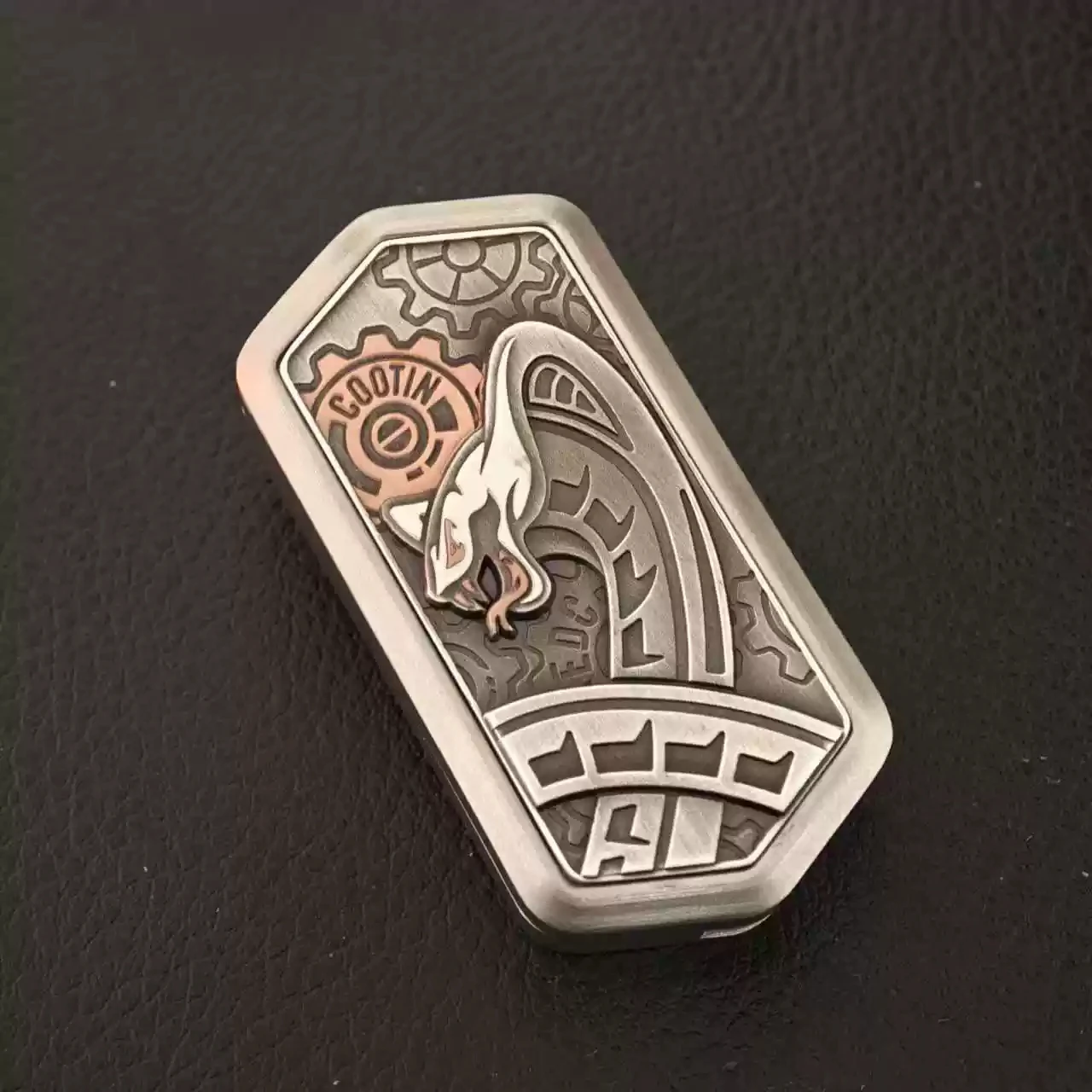 Black Mamba EDC Push Straight Push Rotating Magnetic Paragraph Tuning Fork Rhythm Fingertip Push Card Decompression Desktop Toy