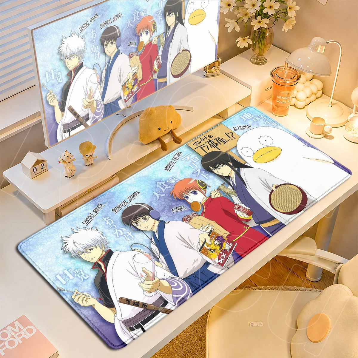 Large Rubber Non-slip Office Keyboard Extended Desk Rug Hot Anime G-Gintama Elizabeth Sakata Gintoki Mouse Pads Laptop Gamer Mat