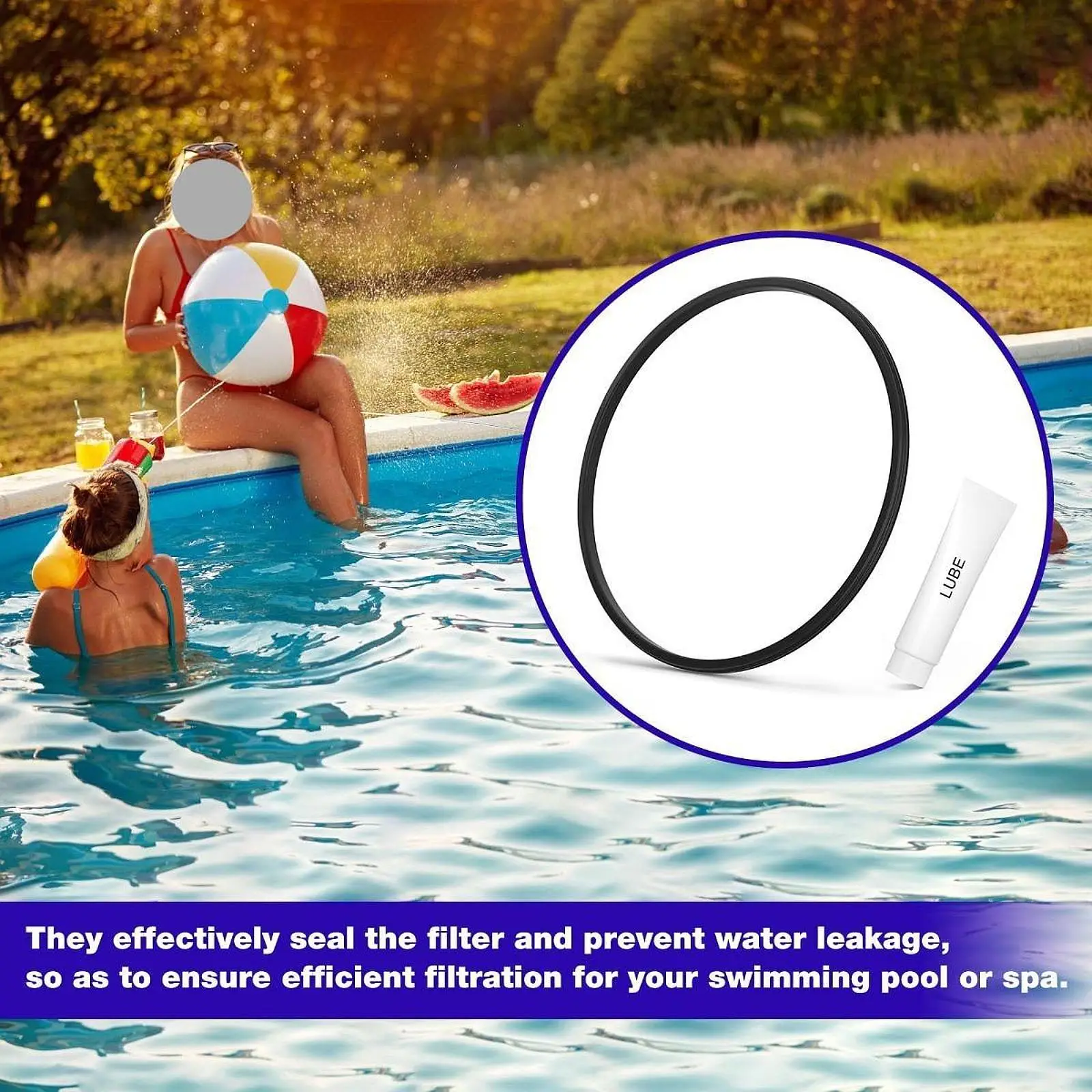 Pool Filter O Seal with Lube for DE4820 DE6020 C4020 C5020 High Temperature Resistant