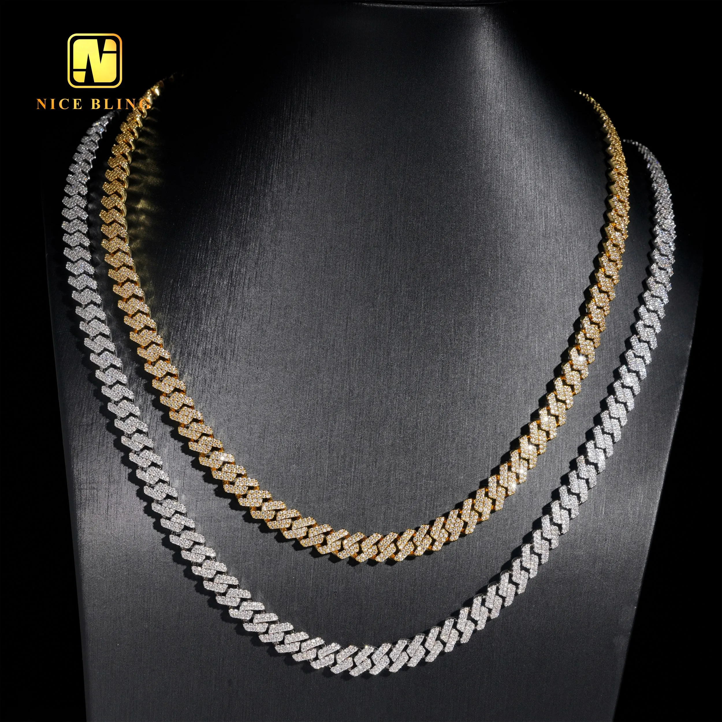 Hip Cheap Price Hop Fashion Jewelry 18k Gold Plated 8mm Brass Cubic Zirconia Necklace Men Women Pendant Necklaces.