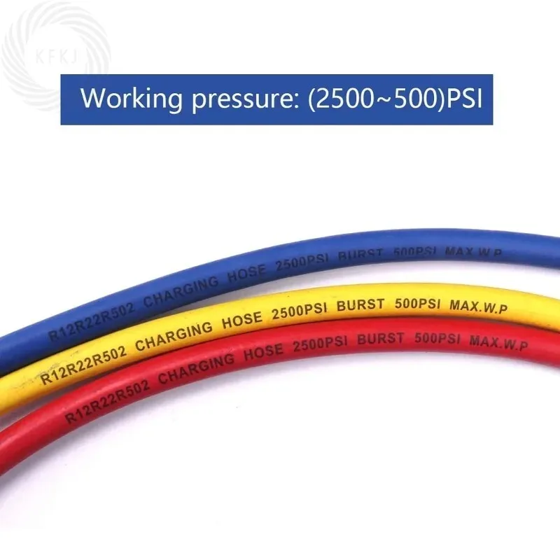مجموعة 0.9 متر-1.8 متر التيار المتناوب شحن خرطوم أنبوب عدة خرطوم خسارة منخفضة تركيبات ل R134A R12 R22 المبردات تكييف الهواء مقياس مشعب #5