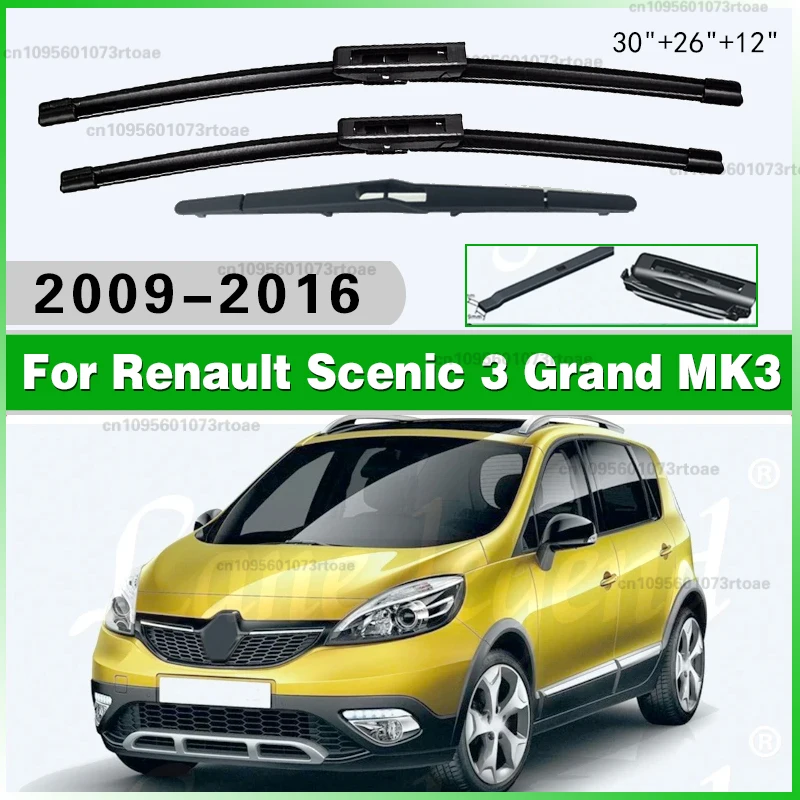 

30"26"12" Front Renault Scenic 3 Grand MK3 2009 2010 2011 2012 2013 2014 2015 2016 Windshield Windscreen