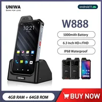 UNIWA W888 IP68 Waterproof 4G Smartphone Walkie Talkie 6.3 Inch FHD/HD 4GB+64GB Mobile Phones 5000mAh Andriod 11 NFC ATEX phone