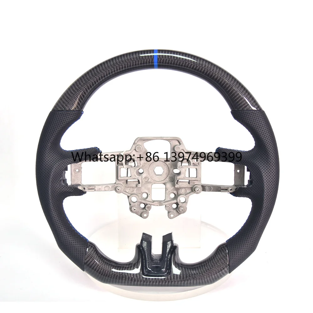 Suitable for Ford Mustang Modified Carbon Fiber Steering Wheel Assembly, Suede Perforated Leather Customized Upgrade