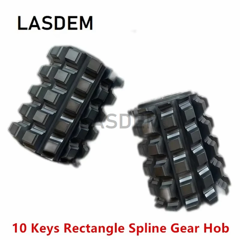 10 Keys HSS Rectangle Spline Gear Hob With Coated Hole 22mm 27mm 32mm Involute Shaper Rectangular Hobbing Cutter