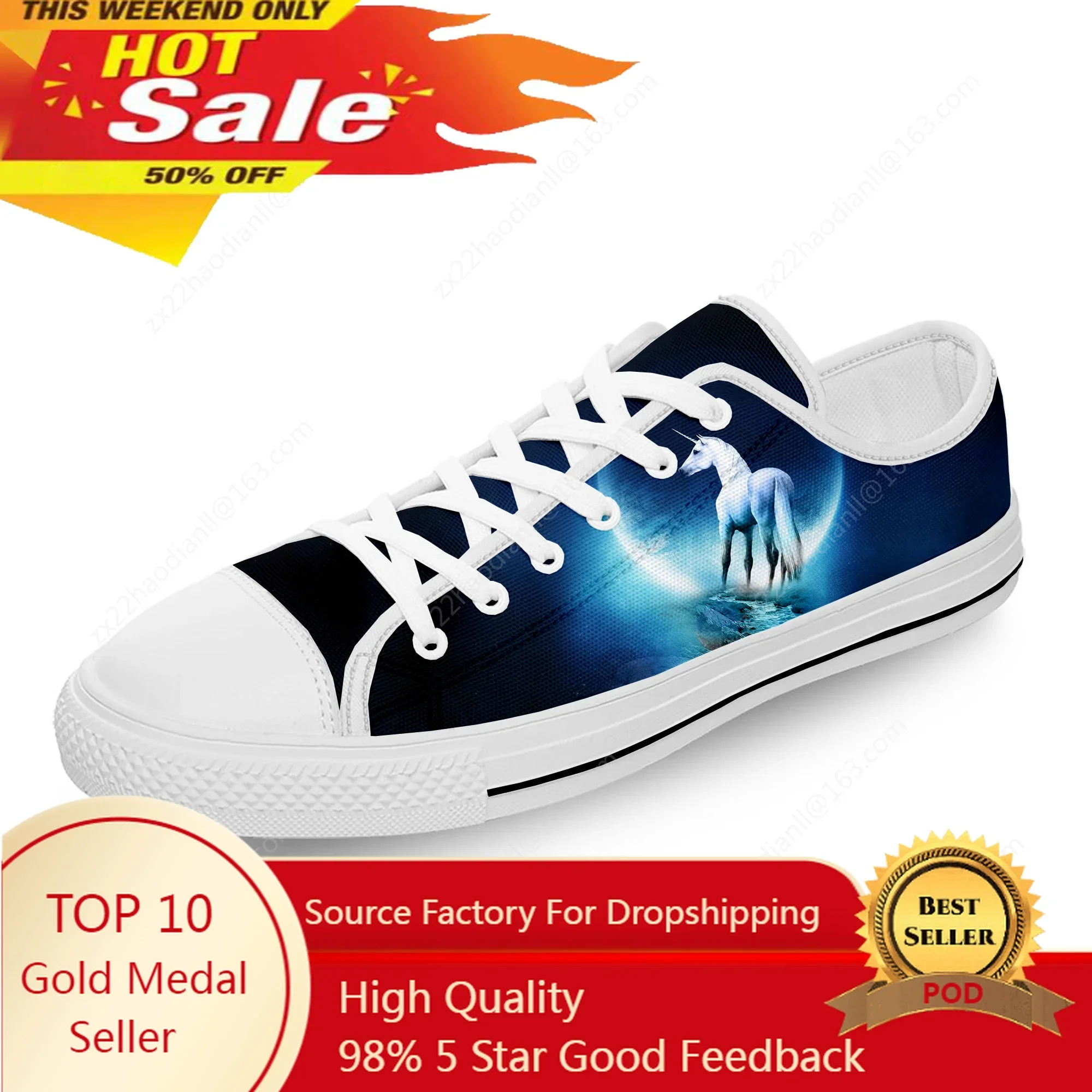 3D Horse Animal Aesthetic Cool White Cloth Fashion 3D Print Low Top Canvas Shoes Men Women Lightweight Breathable Sneakers
