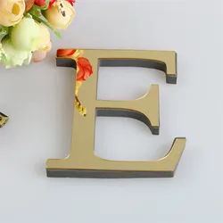 30CM oro lettere inglesi adesivi murali arte della parete alfabeto autoadesivo specchio acrilico 3D + numeri EVA ornamenti per la decorazione domestica