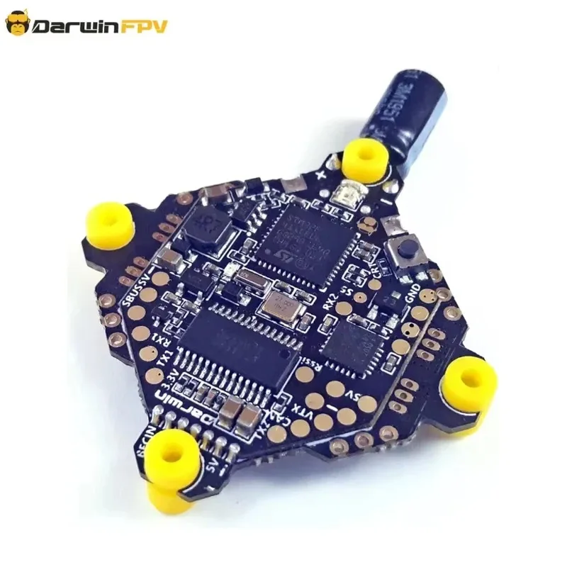 DarwinFPV F411 AIO Controlador de vôo Whoop Blheli_S Betaflight F4 15A OSD BEC BL_S 1-3S 4In1 ESC para RC Drone FPV Racing