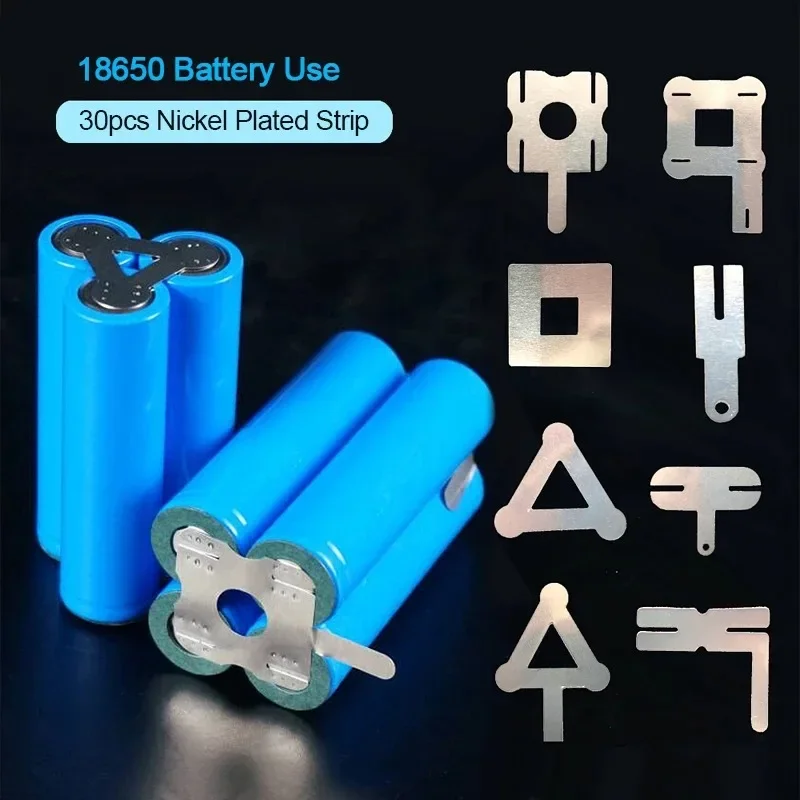 

30pcs 18650 Polygonal Battery Nickel Sheet For Spot Welding Machine Batteries Connection Sheets 0.15mm Nickel Plated Steel Belt