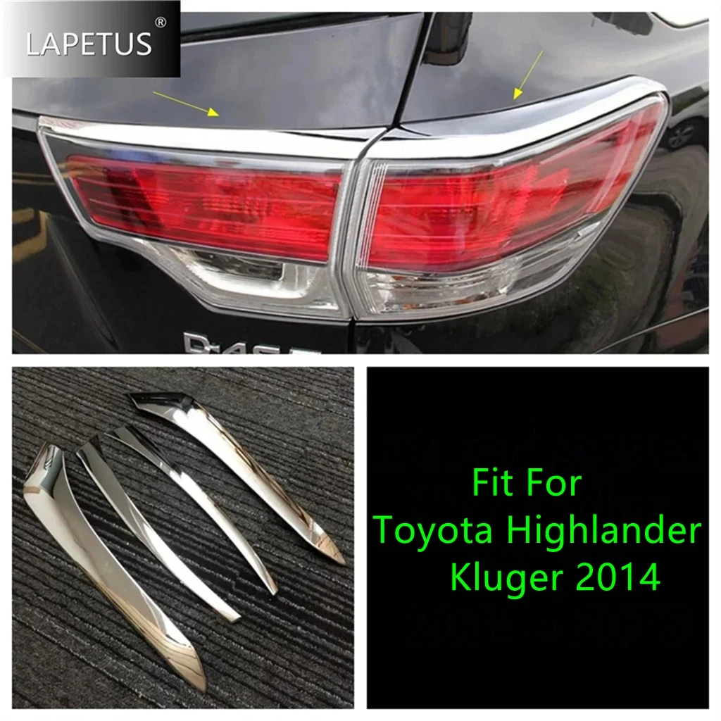 

Chrome Car Rear Tail Trunk Lights Lamps Eyelid Eyebrow Strips Accessories Cover Trim For Toyota Highlander Kluger 2014 2015 2016