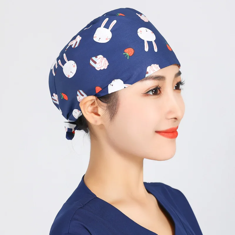 Solid Color Scrubs Caps Pet Grooming Agency Work Scrubs Beauty Work Hats Lab Nursing Scrubs Cap Gorro Enfermera Womens And Men