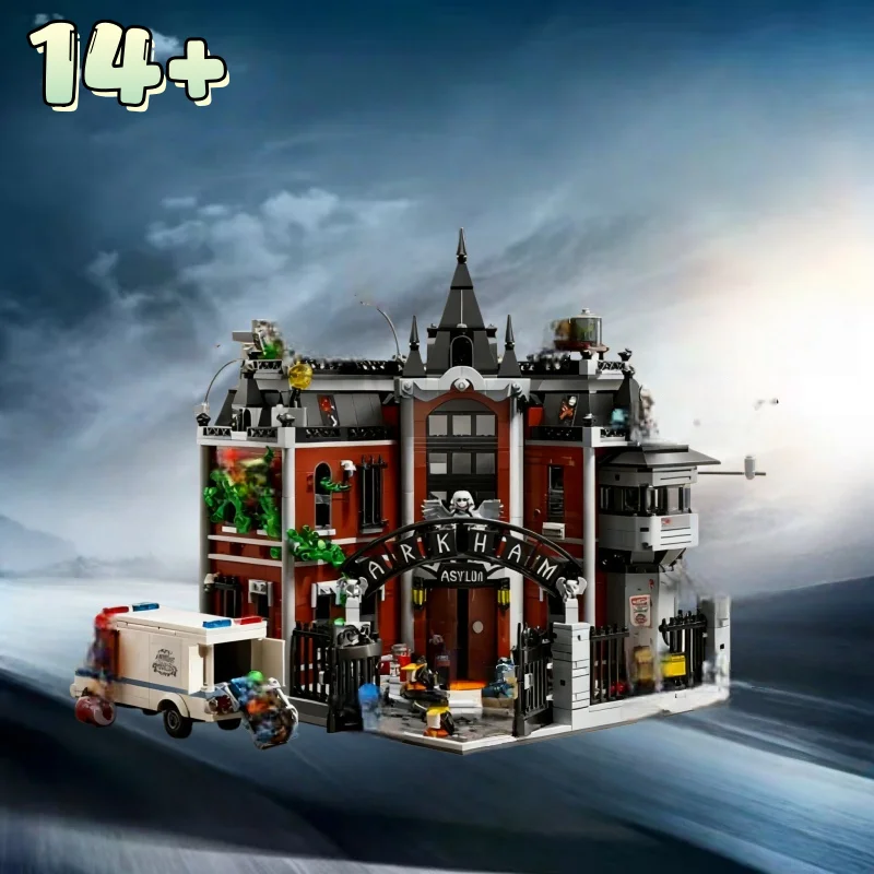 

In Stock MOC-76300 Hero Series Arkham Asylum Buidling Blocks Model Bricks Toys For Kids Adults Birthday Gifts