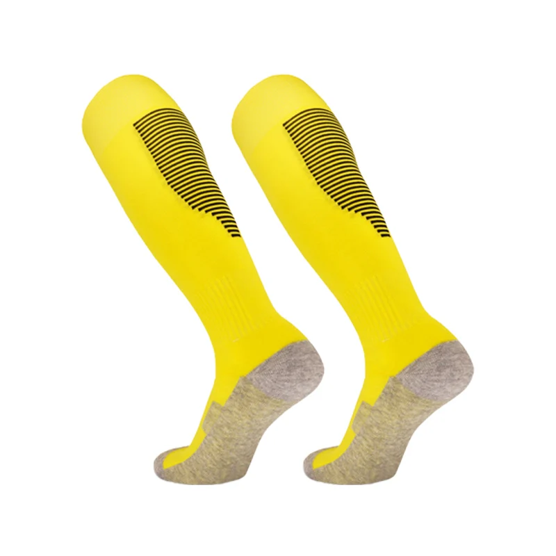 Streep Sportvoetbal Sokken Volwassen Kinderen Ademende Voetbalclub Knie Hoge Training Hardlopen Lange Kous Handdoek Bodem Sok Unisex