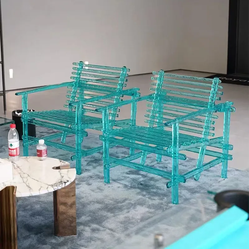 Creative transparent crystal dining chair, simple modern special-shaped leisure chair