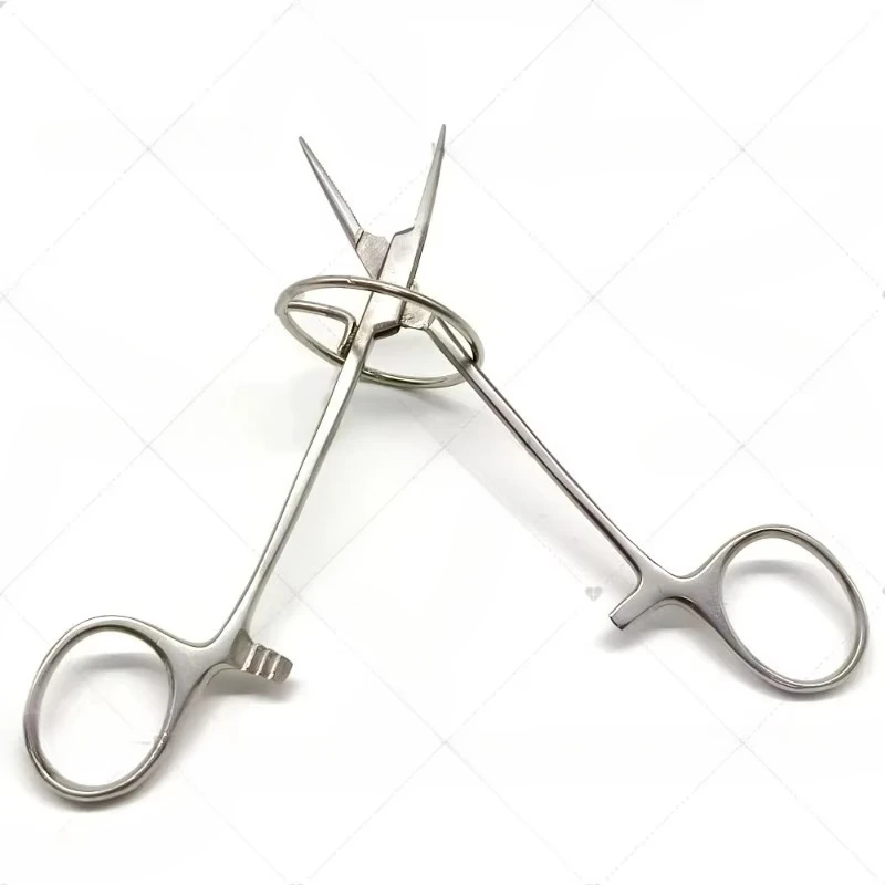 N Lab Crown Bridge Remover Ring Forceps Mosquito Needle Holder with Ring Locking Best Tool