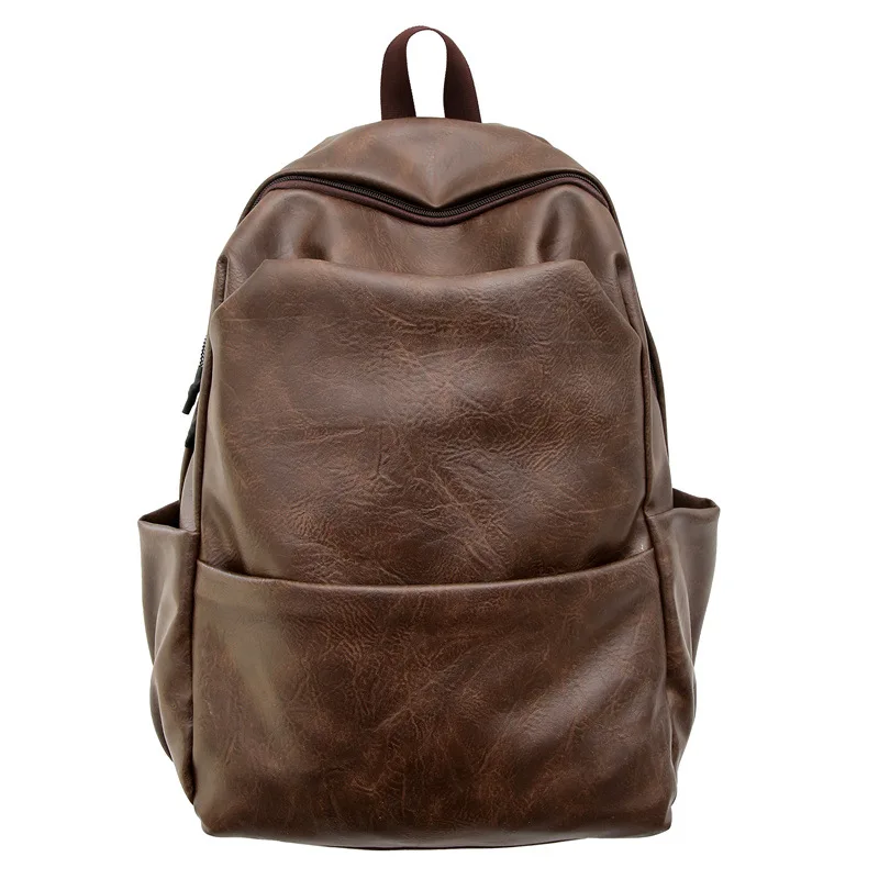 

Men's Large Capacity Backpack PU Leather Multi-Purpose Laptop Bag Trendy School College Backpack for Teens