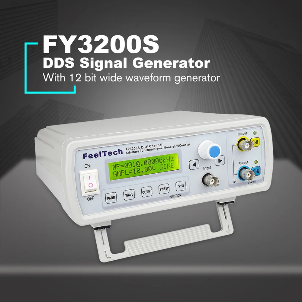 

FY3200S 6/12/20/24/25MHz Digital DDS Dual-channel Function Signal Source Generator Arbitrary Waveform/Pulse Frequency Meter