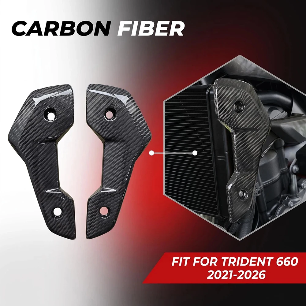 Carbon Fiber Decorate Motorcycle Radiater Covers Side Panels Radiator Guard For Triumph Trident 660 2021-2026