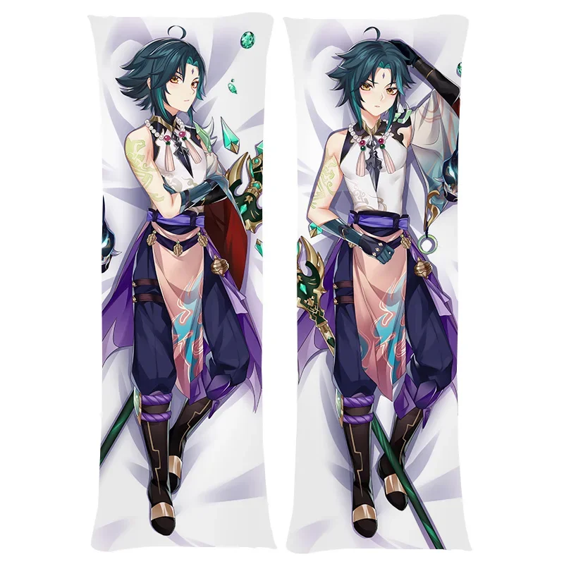 New Design Genshin Impact Xiao Dakimakura Male Otaku Hugging Body Pillow Case Peach Skin/ 2way Tricot Pillow Cover Home Bedding