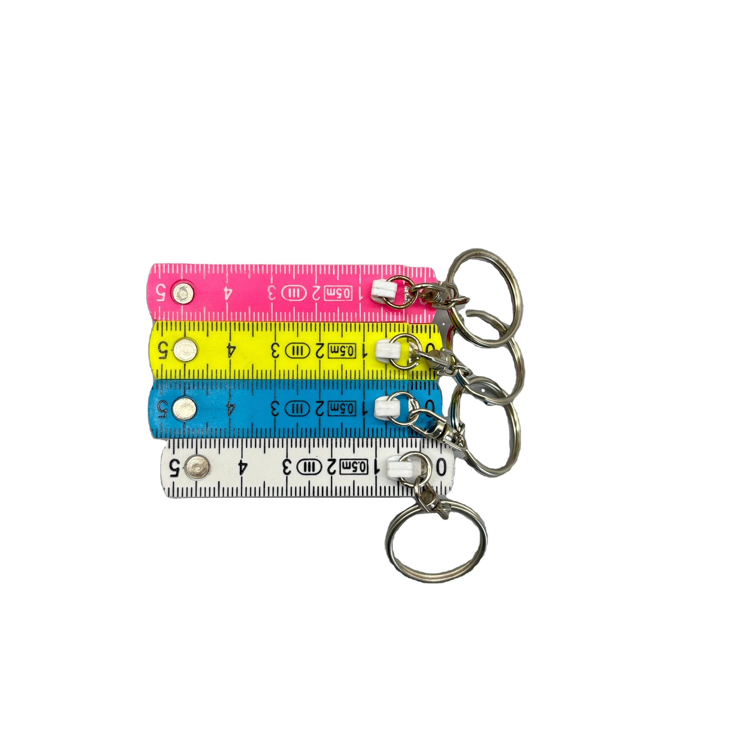 Factory Direct Meter Stick Key Chains Folding Ruler Keychains Portable 0.5m Foldable Ruler With Key Ring