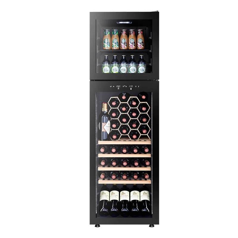 218L  60 Bottles Compressor Fan Cooling Freestanding Smart Temperature Wine Cooler Fridge Ice Bar for Home Commercial Use