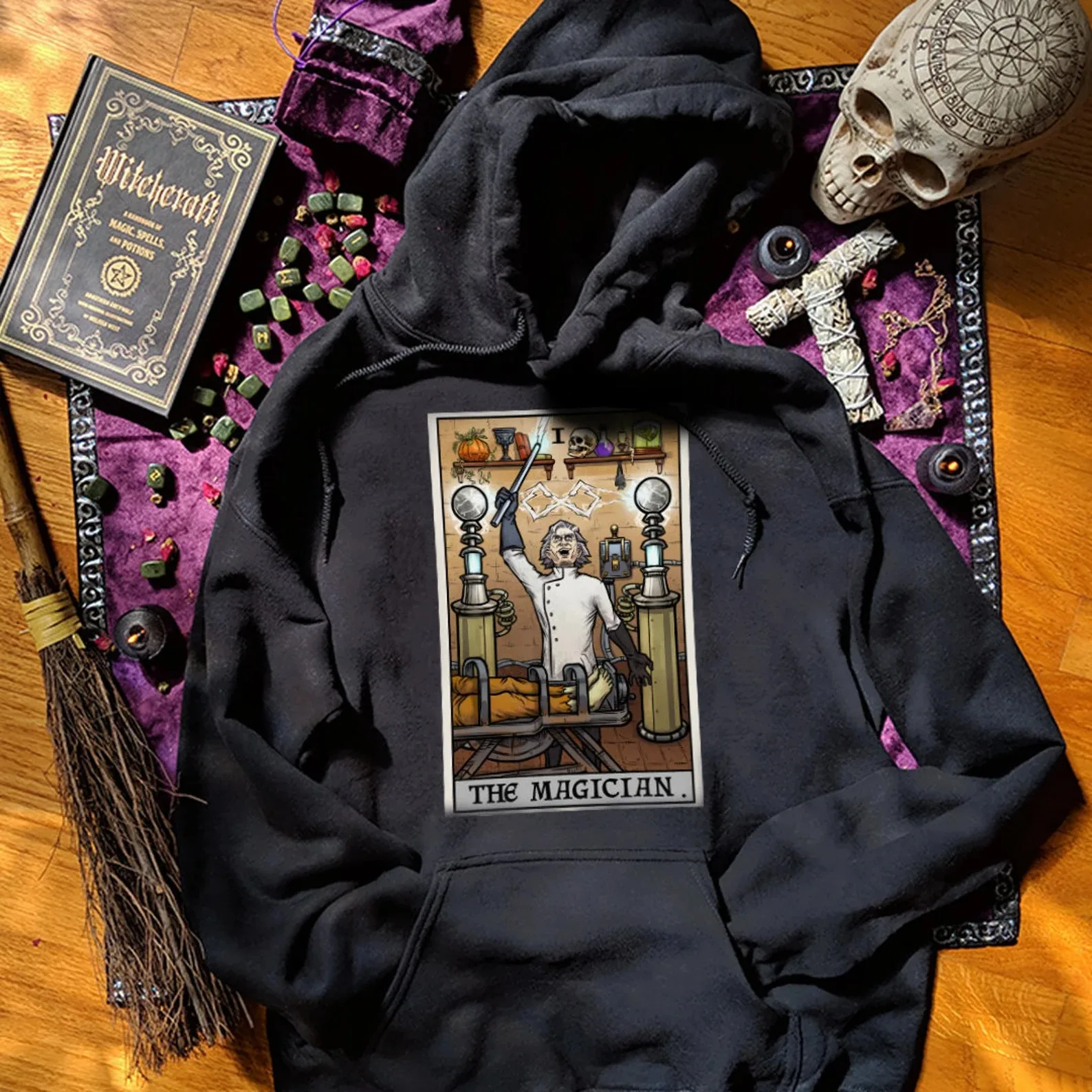 

Autumn and Winter "Mysterious Magician Tarot" Gothic - Trendy Cotton Hoodie, Stylish Occult - Inspired Sweatshirt