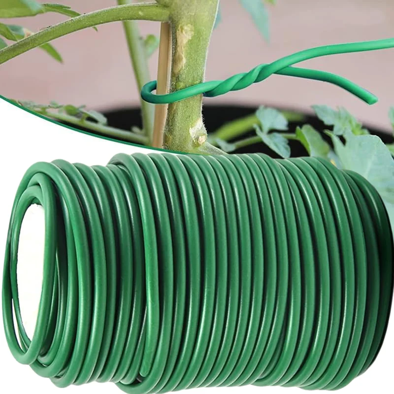 Garden Wire Twist Tie - Garden Plants Climbing Tie Green Rubber