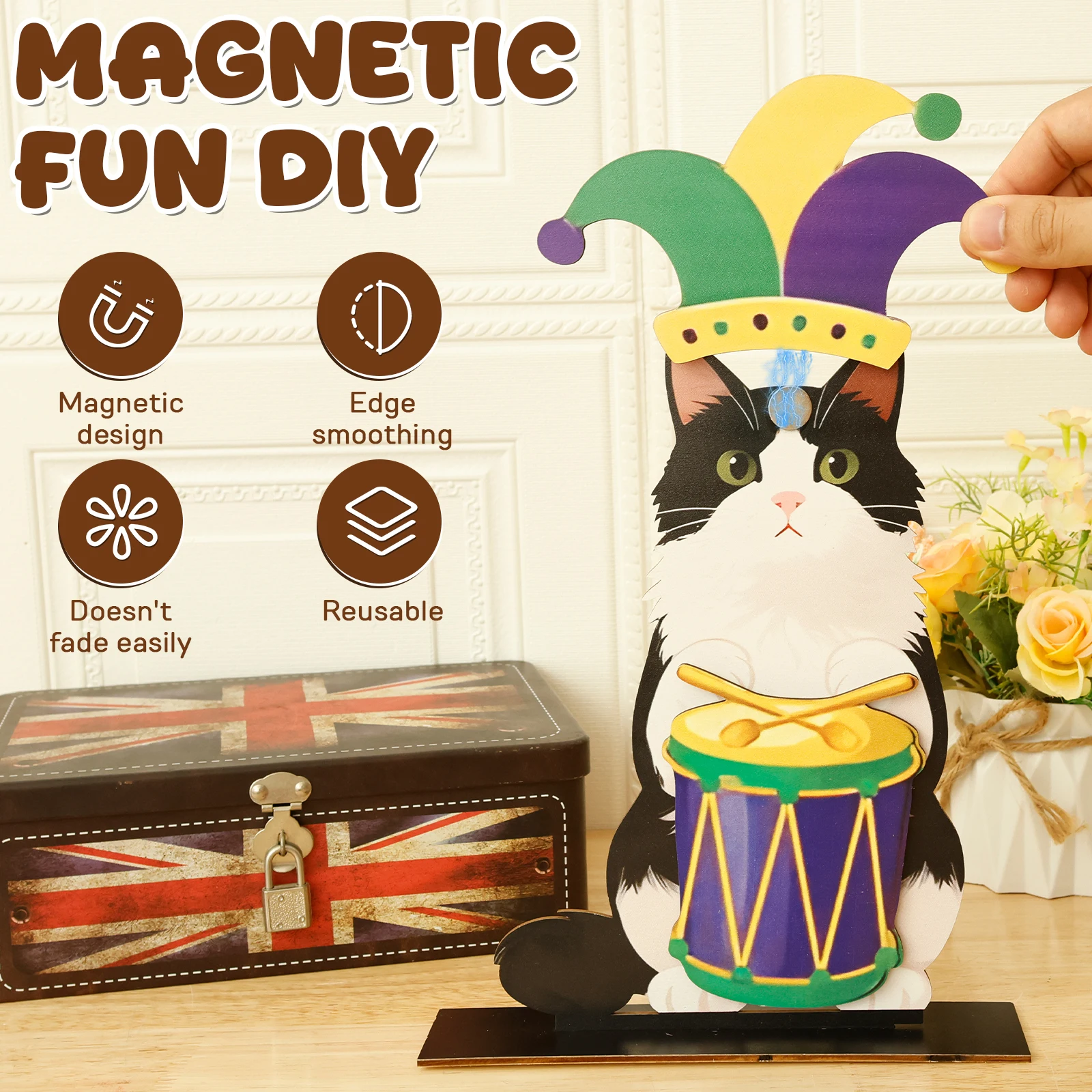 Interchangeable Seasonal Cat/Dog Wooden Decor Set for Tiered Tray Decor Interchangeable Seasonal Cat/Dog Wooden Decor Set