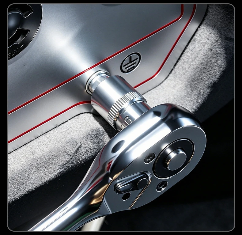 Professionelles 34-teiliges Torx-Bit- und E-Torx (Stern)-Steckschlüssel-Set mit männlichen und weiblichen E-Torx-Bits, Handwerkzeug mit Koffer – Detail 10