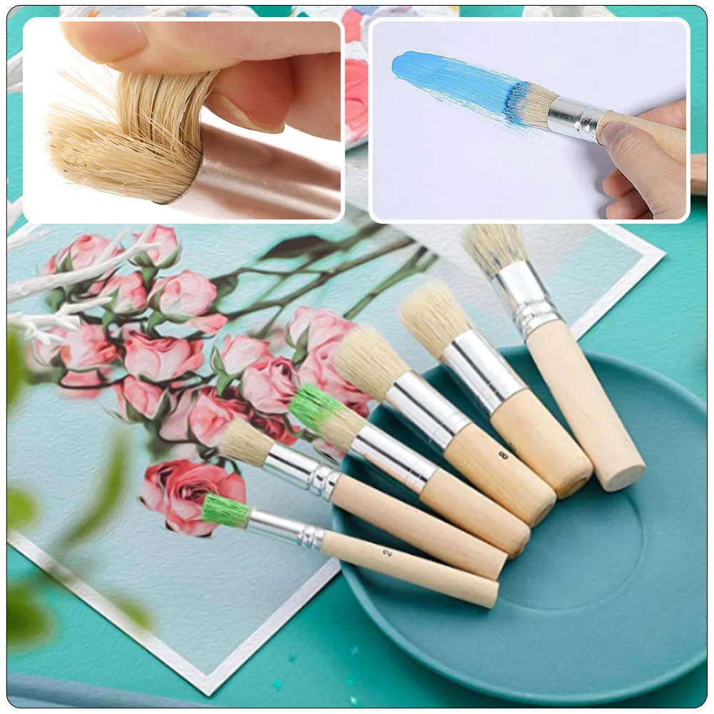 

6Pcs Wear-Resistant Paint Brushes Daily Artist Brushes Reusable Professional Painting Accessories Painting Brush