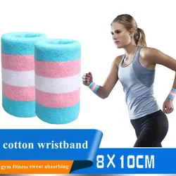 1PC Colorful Striped Sport Wristband Unisex Men Women Cotton Sport Sweatband Wristband Gym Running Sport Safety Wrist Protector