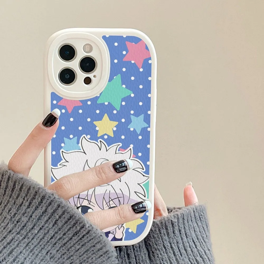 هنتر X هنتر كيلوا Zoldyck أنيمي الهاتف حافظة جلد صلب آيفون 14 13 12 Mini 11 14 Pro Max Xs X Xr 7 8 Plus Fundas