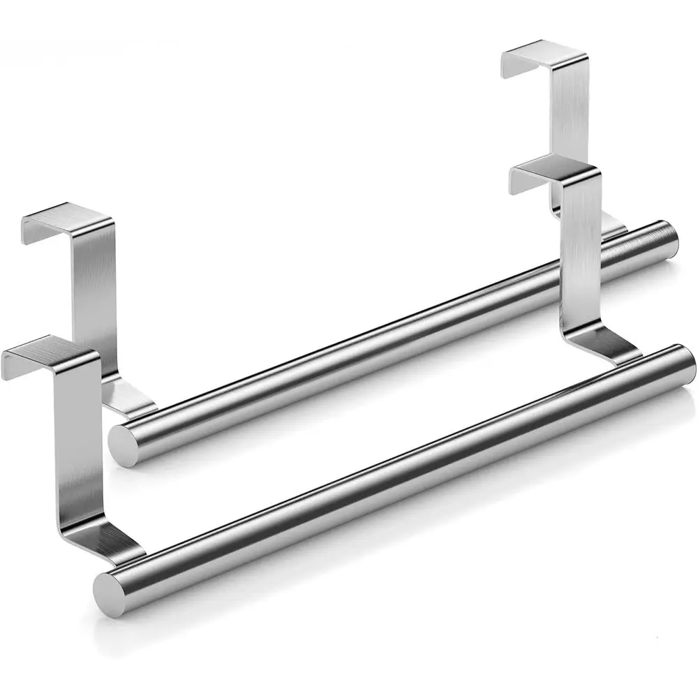 

Double Over Door Towel Rack Bar Holders, Silver Finish