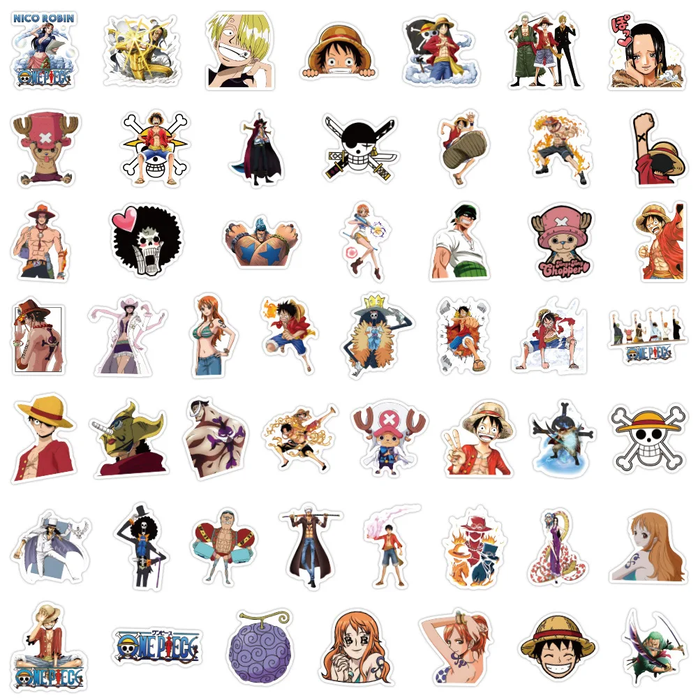 2024 New 100pcs Cartoon Anime One Piece Luffy Graffiti Decorative Suitcase Computer Waterproof Sticker