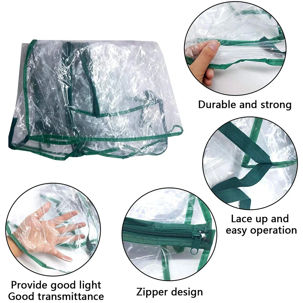 2-5 Tier Walk-in Greenhouse Replacement Cover Flowers Plants Warm for Outdoor Indoor PVC Greenhouse Cover with Zipper - No Shelf