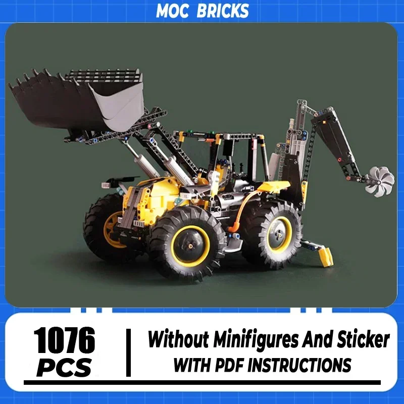 City Car Model Moc Building Bricks C-Model Backhoe Loader Technology Modular Blocks Gifts Toys For Children DIY Sets Assembly