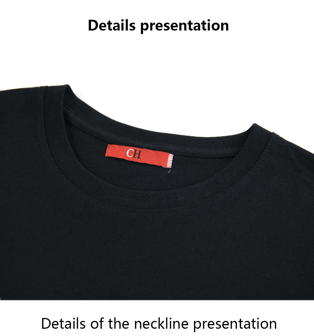 CH Besticktes Einfarbiges Kurzarm-T-Shirt für Herren Rundhals Regular Fit Klassisch Zeitlos Premium-Stoff Lässige Alltags-Oberteile – Detail 12