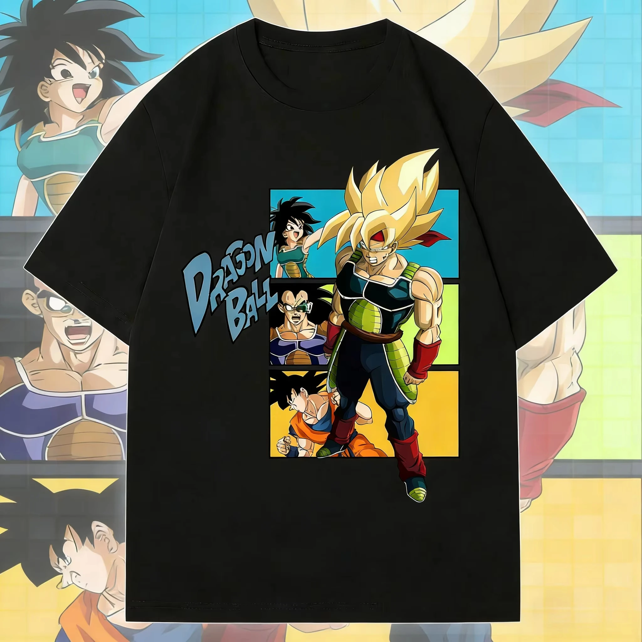 Camiseta de Manga Corta con Estampado de Anime Dragon Ball Bardock Goku 2026, Camiseta para Hombre y Mujer, Camiseta Deportiva, Estilo Harajuku