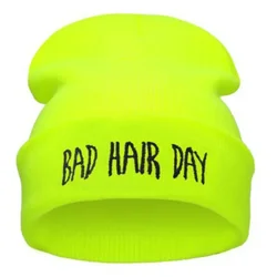 Autumn/Winter Fashion Bad Hairstyles Day Hip Hop Hat Knitted Endless Hat for Women Men Black Grey Blue Pink Neon Yellow Green