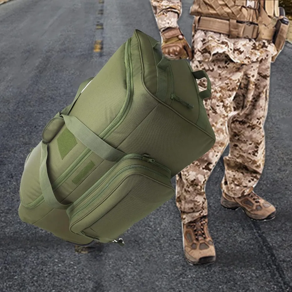 حقيبة كبيرة من القماش الخشن التكتيكي شديدة التحمل لنشر العجلات العسكرية والتخييم والمشي لمسافات طويلة - معدات خارجية خضراء #5