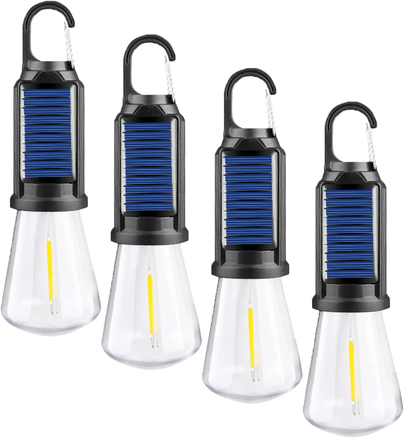 

Solar Camping Lantern Rechargeable Portable LED Tent Light 3 Modes Warm White with Clip Hook for Hiking Emergency Blackout