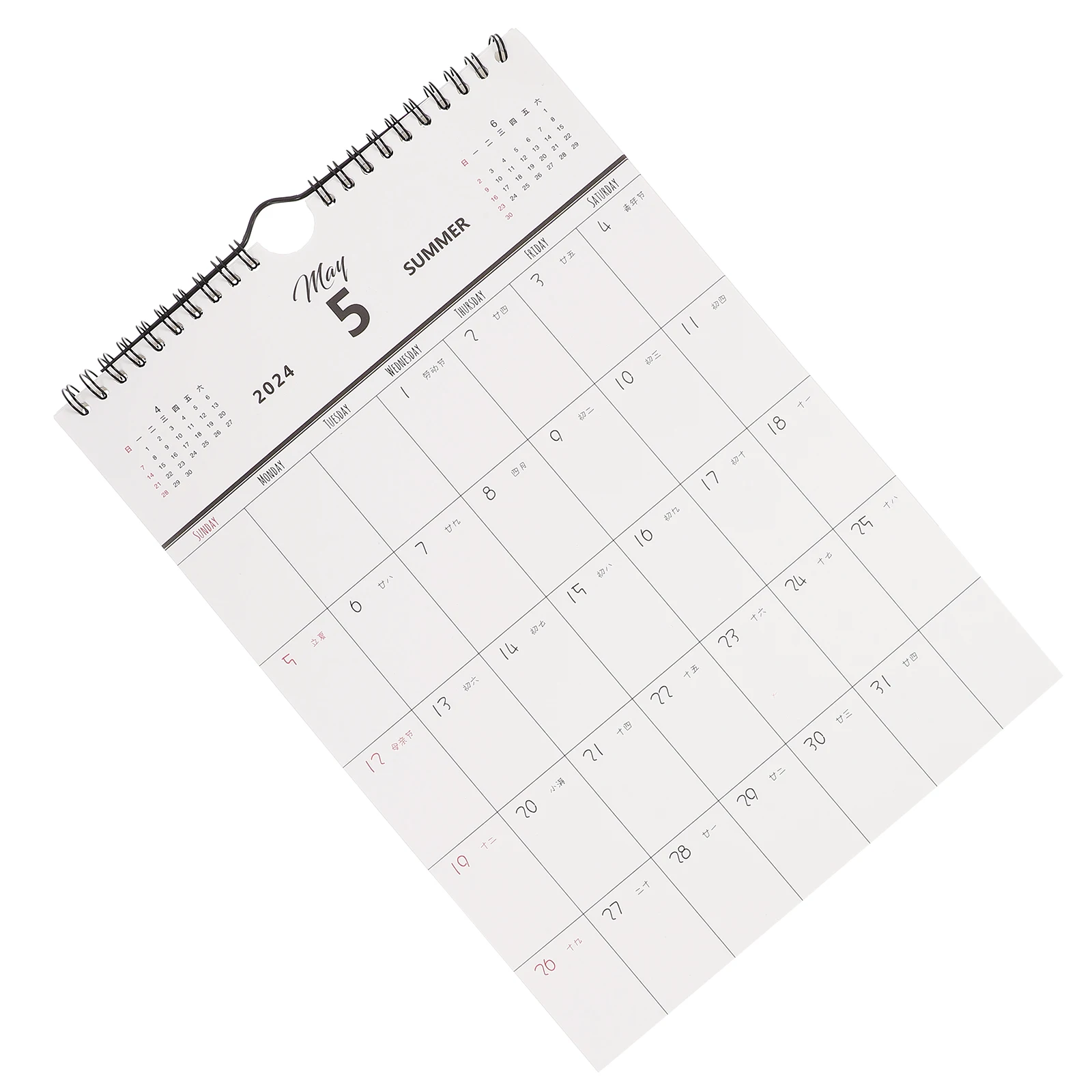 

Wall Mountable Calendar 2023.9-2024.12 Monthly Year Planner Home Office Decor Spiral Binding Hanging Hole Design Practical