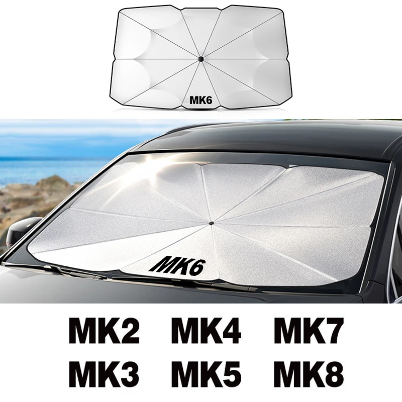 For Volkswagen Volkswagen Golf 7 5 6 MK8 MK7 MK6 MK5 MK3 MK2 car logo foldable portable sunshade windshield heat shield